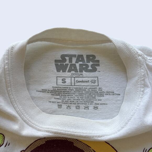 Star Wars Geeknet Grogu “The Child Plate” T-Shirt S White Graphic Tee - Picture 3 of 5